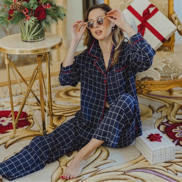 New The Happily Eva After Collection The Tonino Pajama Set XS 100% Cotton Plaid - Picture 2 of 15